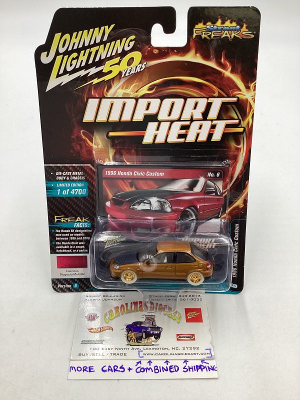 Johnny Lightning Import Heat 1996 Honda Civic Custom white lightning CHASE W protector Online Hot Sale