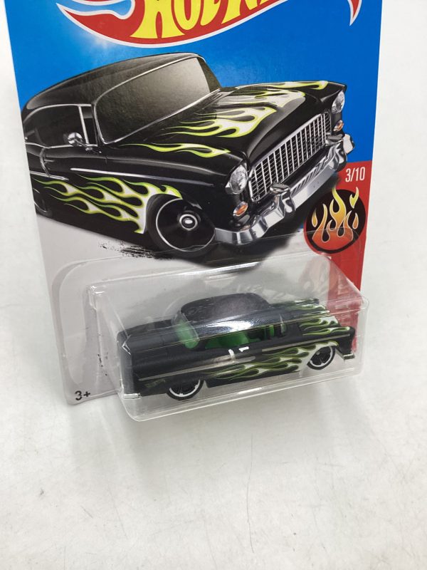 2017 Hot Wheels #83 55 Chevy Matte Black 8D Sale