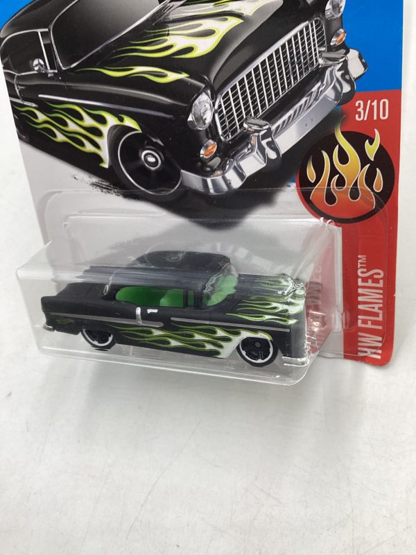 2017 Hot Wheels #83 55 Chevy Matte Black 8D Sale