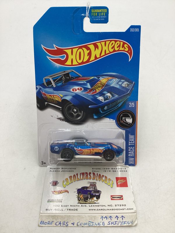 2017 Hot wheels #352 69 Corvette Racer Blue on Sale