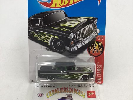 2017 Hot Wheels #83 55 Chevy Matte Black 8D Sale