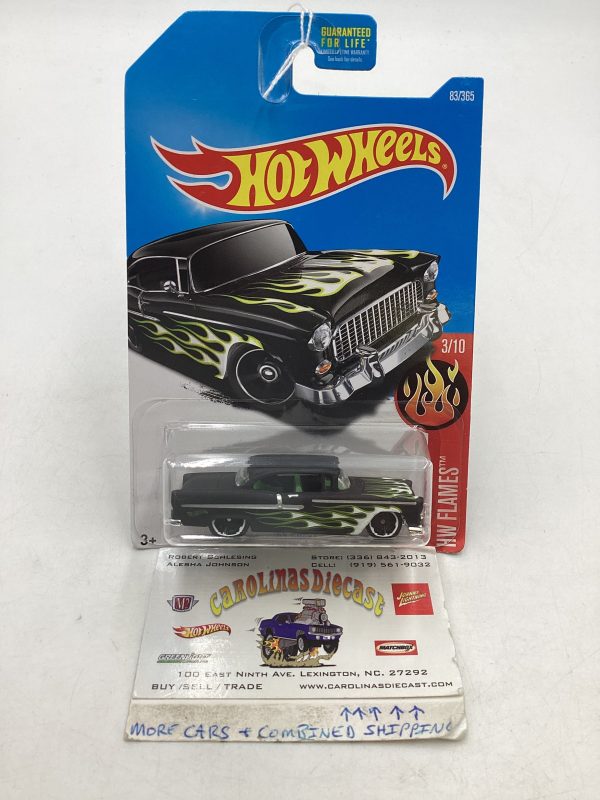 2017 Hot Wheels #83 55 Chevy Matte Black 8D Sale