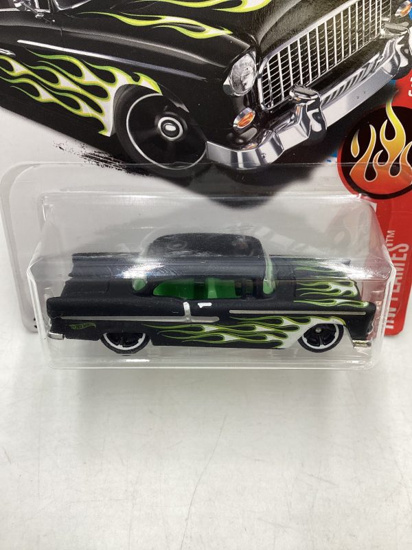 2017 Hot Wheels #83 55 Chevy Matte Black 8D Sale