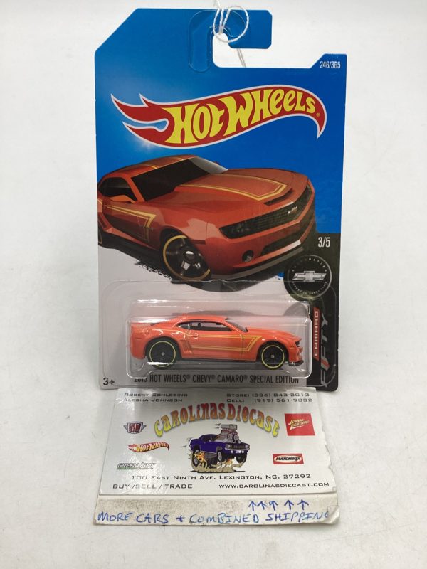 2017 Hot wheels #246 2013 Hot Wheels Camaro Special Edition Orange 1E Online Sale