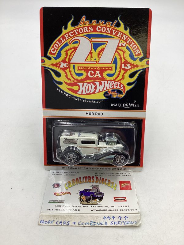 2013 Hot wheels 27th Annual Convention Mob Rod White #713 1500 with protector Online Sale