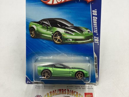 2009 Hot Wheels #135 09 Corvette ZR1 Green Pin Holes in Card 18D Online Hot Sale