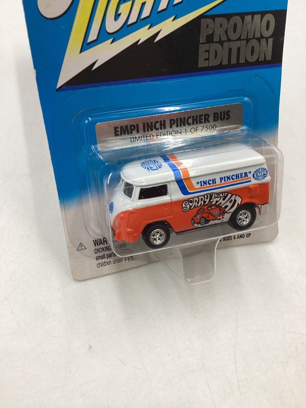 Johnny Lightning Liberty Promo Edition Empi Inch Pincher Bus with protector 1 7500 *Card is Warped* Fashion