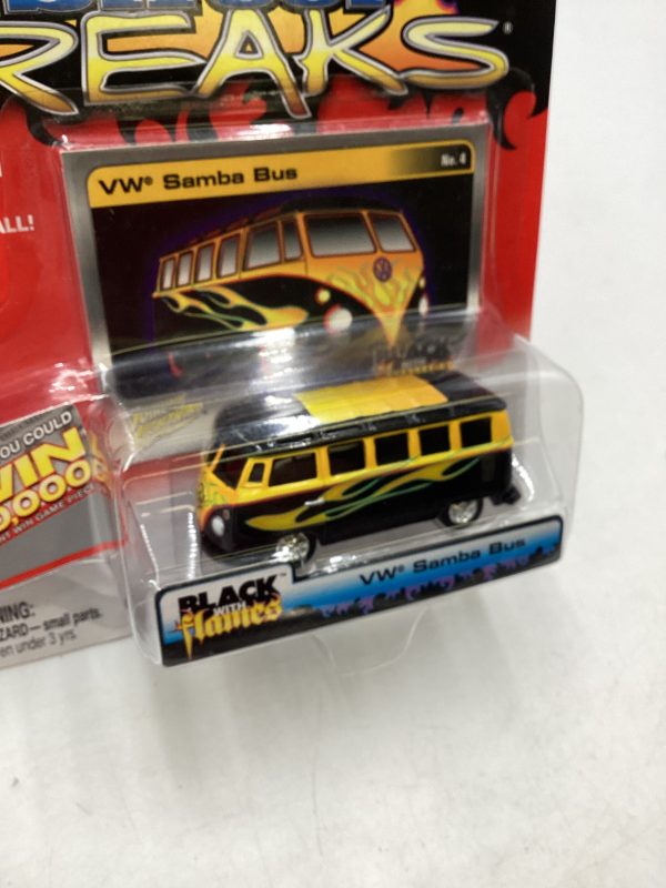 Johnny Lightning Street Freaks Black with Flames #4 Volkswagen Samba Bus Black 220A Supply