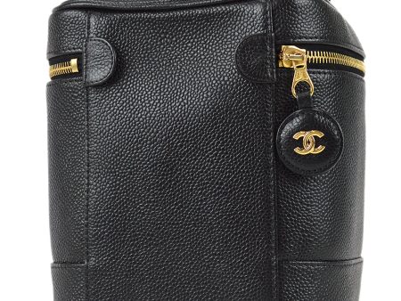 Chanel 2001-2003 Vanity Handbag Black Caviar Cheap