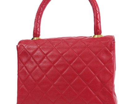 Chanel * 1989-1991 Handbag Red Lambskin For Discount