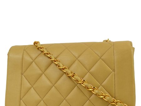 Chanel * 1991-1994 Beige Lambskin Small Diana Flap Bag For Cheap