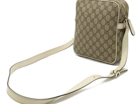 GUCCI GG Plus Supreme Shoulder Bag Pochette PVC Leather Khaki Beige Brown Ivory 233268 For Sale