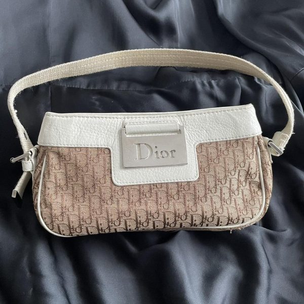 Dior monogram white shoulder bag For Sale