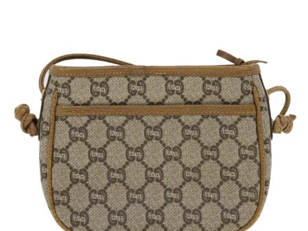 GUCCI GG Plus Canvas Shoulder Bag PVC Leather Beige Auth th3722 Online Sale