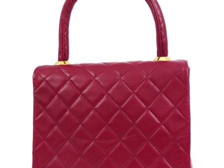 Chanel * 1989-1991 Pink Lambskin Top Handle Bag Discount