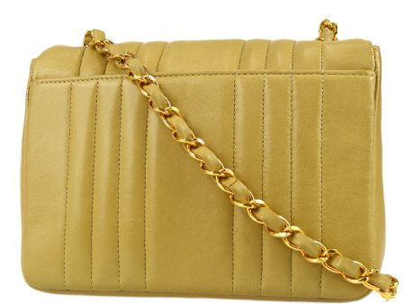 Chanel * 1991-1994 Beige Lambskin Mini Vertical Stitch Square Flap Bag 17 Online Sale