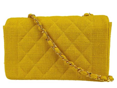 Chanel * 1991-1994 Diana Small Yellow Linen on Sale