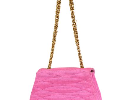 Chanel * 1991-1994 Diagonal Stitch Handbag Mini Pink Canvas on Sale