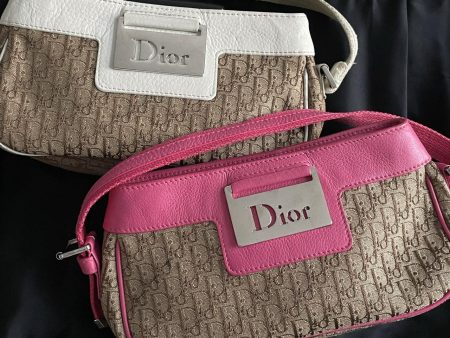 Dior monogram white shoulder bag For Sale