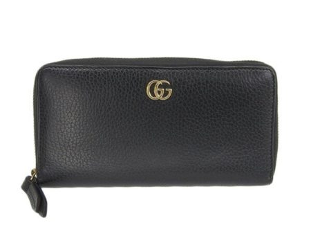 Gucci GG Petite Marmont Leather Zip Around Long Wallet Black Online