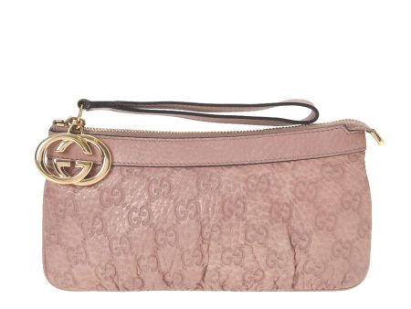 Gucci Interlocking G Pouch leather pink bag For Cheap