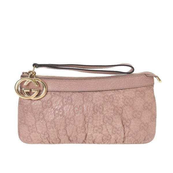 Gucci Interlocking G Pouch leather pink bag For Cheap