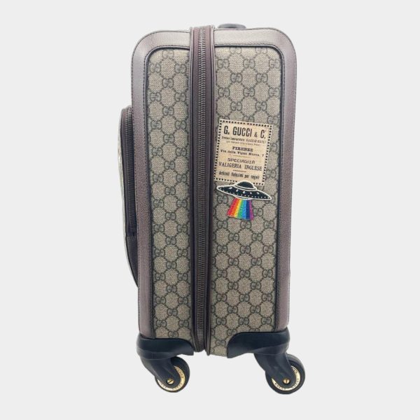 GUCCI GG Supreme Carry-On Suitcase- Travel Patches For Cheap