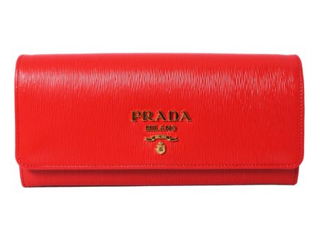 Prada Lacca Red Vitello Move Leather Chain Wallet Crossbody 1MT290 Online Hot Sale