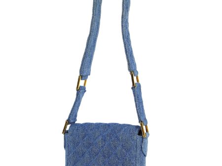 Chanel * 1989-1991 Denim Straight Flap Shoulder Bag For Cheap