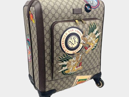 GUCCI GG Supreme Carry-On Suitcase- Travel Patches For Cheap