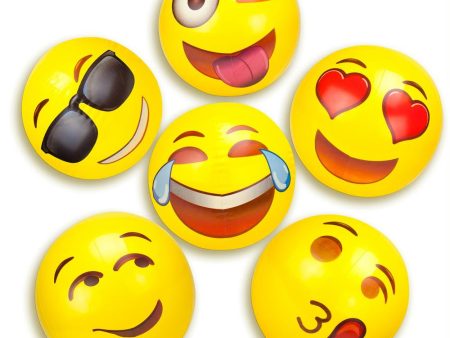 18  Emoji Beach Balls, Pack of 6 For Cheap