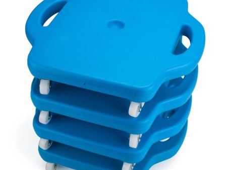 4pack 16in Gym Class Scooter Board w-Safety Handles - Blue For Discount