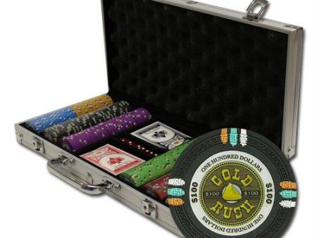 300Ct Claysmith Gaming  Gold Rush  Chip Set in Aluminum Case For Sale