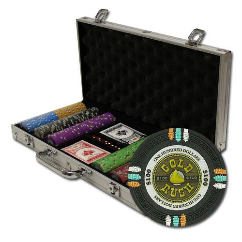 300Ct Claysmith Gaming  Gold Rush  Chip Set in Aluminum Case For Sale