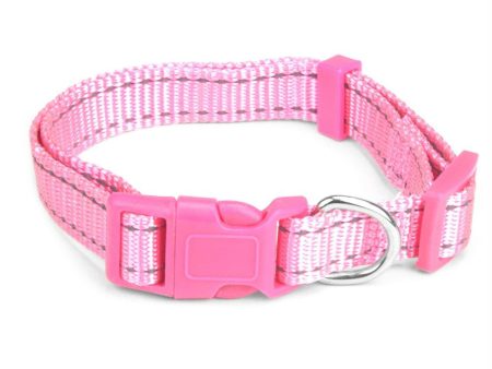 Small Pink Adjustable Reflective Collar Online now