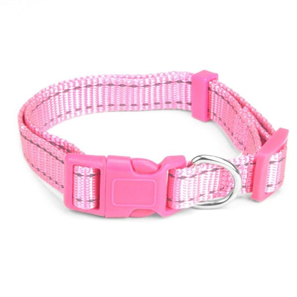 Small Pink Adjustable Reflective Collar Online now