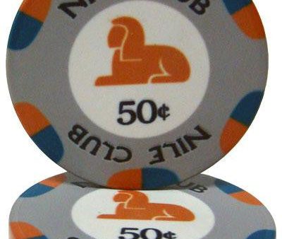 .50¢ (cent) Nile Club 10 Gram Ceramic Poker Chip Cheap