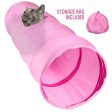 20  Pink Krinkle Cat Tunnel with Peek Hole and Storage Bag Cheap