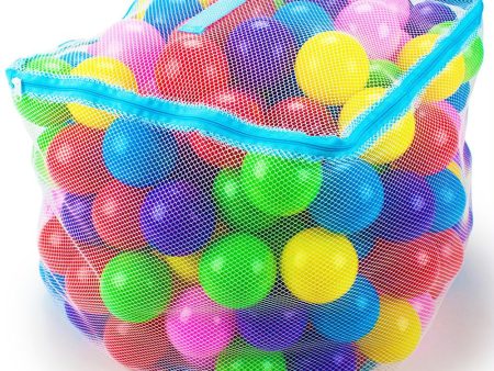 200 Jumbo 3  Multi-Colored Soft Ball Pit Balls w-Mesh Case Cheap