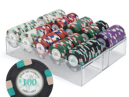 200ct Claysmith Gaming Poker Knights Chip Set in Acrylic For Sale