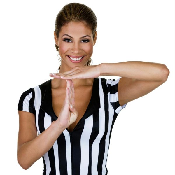 Women s Official Striped Referee-Umpire Jersey, L For Discount